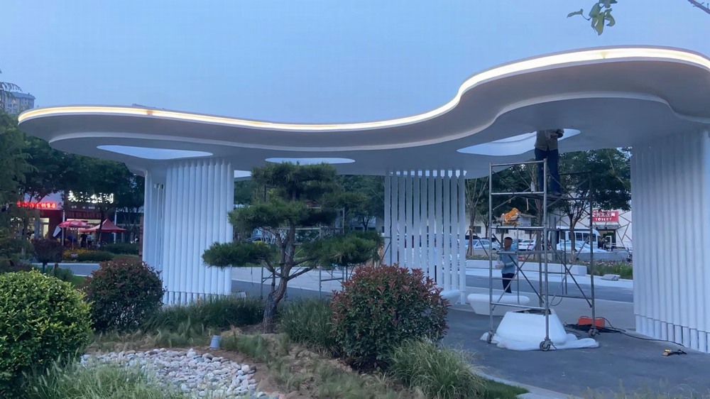 山西高平-廊架发光