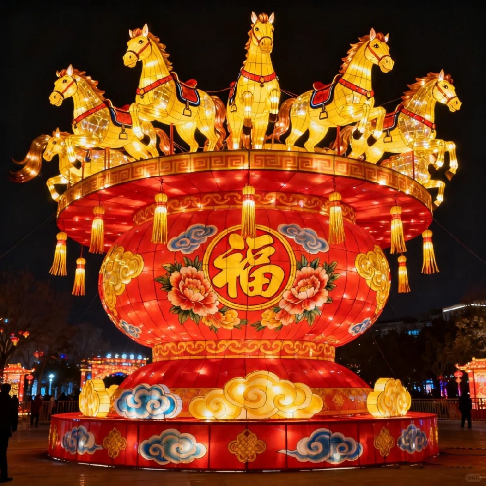 马年花篮 马年花灯新年花灯